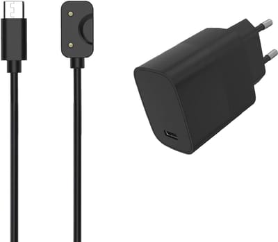 Strap-it USB-C oplader + 20W adapter – geschikt voor Samsung Galaxy Fit 3 – zwarte oplaadkabel & krachtige USB-C adapter – veilig & betrouwbaar opladen