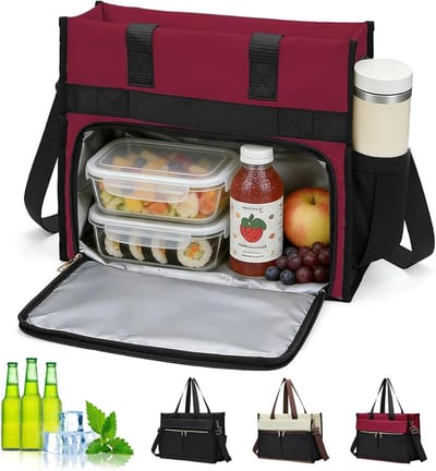 Stijlvolle 2-in-1 Lunchtas met Geïsoleerd Compartment, Geschikt voor Laptop tot 15.6 Inch, Waterdicht en Ruim voor Kantoor, School en Dagelijks Gebruik