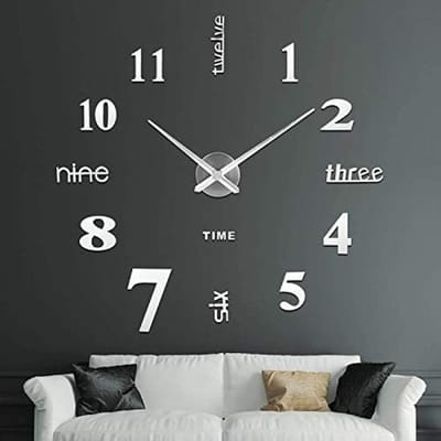 PromoHome DIY Wandklok Modern Ontwerp Eenvoudig te Monteren Instelbare Diameter 60-120cm 3D Effect Stille Werking Decoratieve Wandklok voor Woonkamer Slaapkamer Kantoor