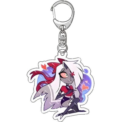 Anime sleutelhanger Hazbin Hotel Cartoon Model AD Alastor Sir Pentious Adam The Exorcist Bedeltje Autosleutelhanger Tas Accessoires Cadeau gray