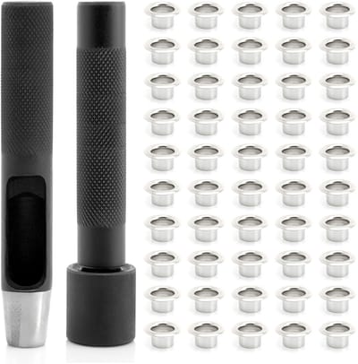 Oogjes Zetten Gereedschap Set met Ponser en Aambeeld voor 3mm (1/8") Kleine Doorvoertules