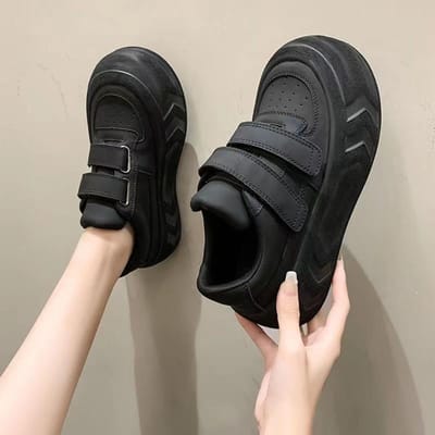 Kleine Witte Schoenen Kinderen Herfst Nieuw Ins Dikke Zool Veelzijdige Casual Boardschoenen 40 zwart
