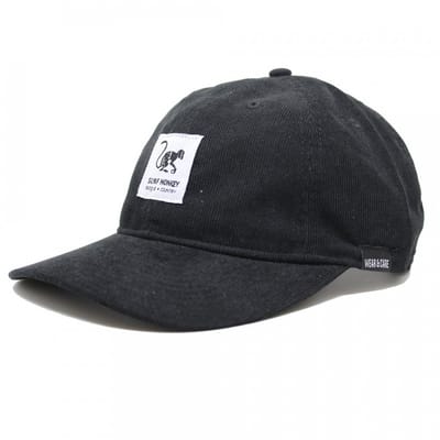 Surf Monkey - Corduroy baseballpet - gerecycled polyester - Eén maat -Zwart