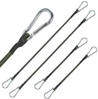 Spanrubber Set van 4 - Elastisch Expandertouw met Karabijnhaak - 30/60 cm voor Bagage en Fietsen