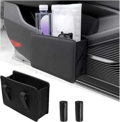 Opvouwbare auto-vuilnisbak - auto-prullenbak - lekvrije opbergtas - interieur organizer - handige opbergoplossing - autoaccessoire (Zwart)