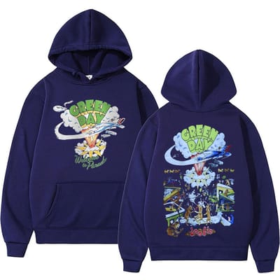 Zeldzame Punk Band Green Day Dookie Hoodie Mannen Klassiek Gotisch Vintage Rock Sweatshirt Heren Hip Hop Oversized Hoodies 90s Streetwear S Vloot