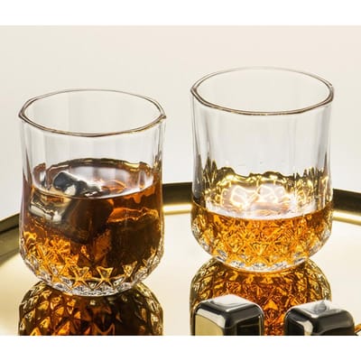 Sterk Drank Glazen Transparant Verdikt Anaglyph Glas Kopje Wodka Whisky Sake Shochu Likeur Bar Luxe Glazen Drinkware beige