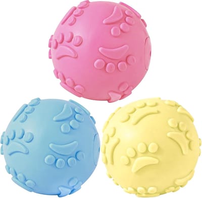 QTTVBTNA – 3 Stuks Hondenballen – Piepende Kauwballen voor Kleine en Grote Honden – hondenbal – Drijvende Speelballen voor Apporteren, Kauwen en Outdoor Hondenspel