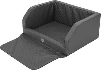Reismand Hond en Bench voor Achterbank of Kofferbak - Graphite Grijs Leer