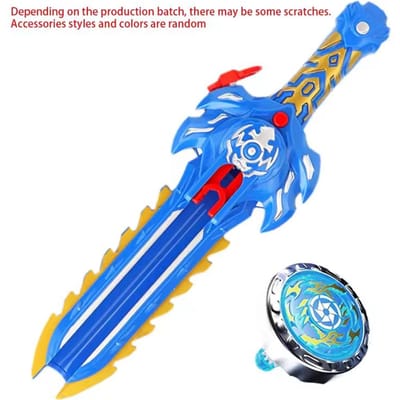 Dernier Lanceur d'Épée Tournante Gyroscope Jouet Activité Interactive Multijoueur Jouets Tournants Lumineux Conçus Pour la Date d'Anniversaire des Enfants blue