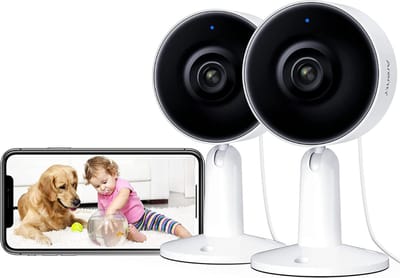 Babybewaking - Slimme Babyfoon met App - 1080p FHD, 2.4G WiFi Videobabyfoon, Geluids- en Bewegingsdetectie, 2-Weg Audio, Nachtzicht, Huisdier Hondencamera Voor Binnenbeveiliging, Werkt met Alexa en Google 2PC