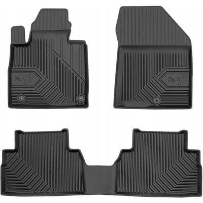 Frogum No.77 Automat / Vloermat - 3D Pasvorm - Geschikt voor Hyundai Santa Fe IV 2018-2023 - TPE Rubber - 3-delig - Hoge Rand 4cm - Zwart
