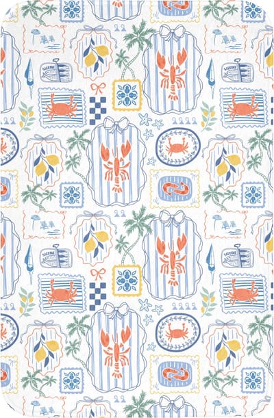 WC mat 40x60 cm - Antislip - Patroon - Zomer - Illustraties - Toiletmat - Vloermat - Douchemat - Toilet tapijt - Toiletmatten