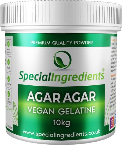 Agar Agar Poeder - 10 kg - Veganistische Gelatine - 100% Plantaardig - Gelatinepoeder in Hersluitbare Pot - Recycled Plastic