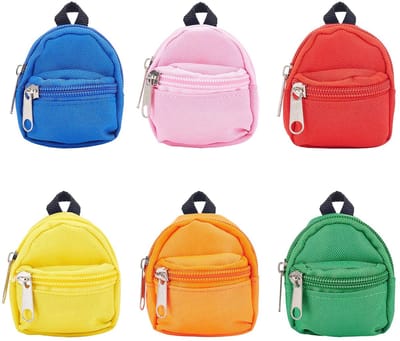 Dailygoody - Poppenrugzak - Mini Rugzakken - Schattige accessoires voor poppen - 6 kleuren - Rugzak voor poppendecoratie - Geschikt voor 10-40 cm popp...