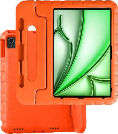 Hoesje Geschikt voor Apple iPad Air 6 (2024) - 13 inch - 6e Generatie - M2 - Kinderhoes Shockproof Bumper - Kidsproof Case - Tablet Hoes - Kinder Hoes Cover - Oranje