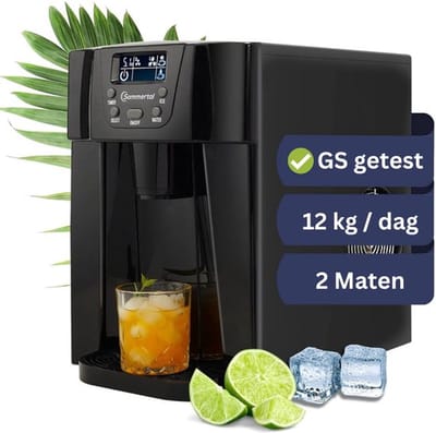 Luxe Ijsblokjesmachine – Ijsmachine Zelfvriezend – Ijsblokjesmaker – Zelfreinigend – Kristalhelder – Thuis & Horeca – Snel Klaar – Zwart