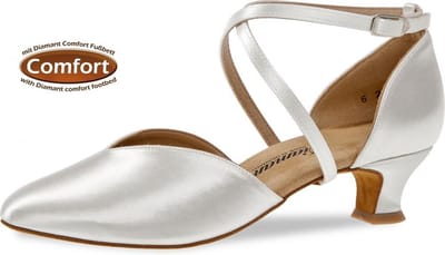 Diamant Dames Ballroom Dansschoenen 107-013-092 – Wit Satijn – Bruidsschoenen - Maat 37