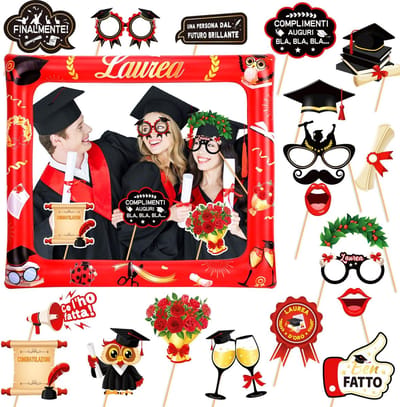 Dailygoods- Fotolijstjes 20 Stuks - Fotolijst voor Selfie Afstuderen - Fotobooth Afstuderen - Afstudeeraccessoires - PVC/Papier - Feestelijke Sfeer - Fotokader