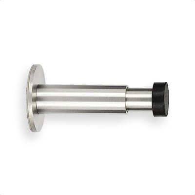 Verstelbare Deurstoppers van RVS met Zwart Natuurrubber | 90-130 mm | Dubbele Installatie: Zelfklevend of Schroef