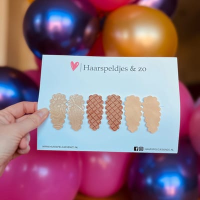 Haarspeldje Liz - golvend - setje - khaki - 5 cm speldjes