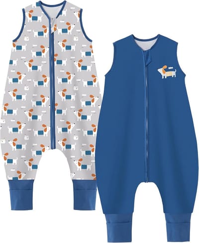 Babyslaapzak met voeten - Kinder trappelzak - Lekker slapen - 100% puur katoen - 0.5 TOG - Meisjes