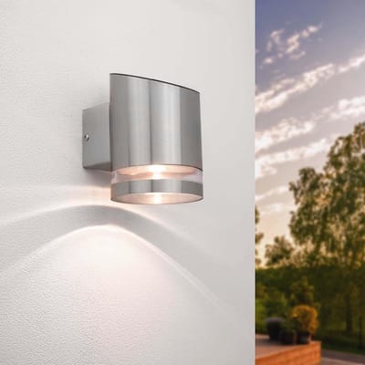 Zonne-energie LED Wandlamp 3000K, IP44, RVS, Buitenlamp voor Tuinverlichting