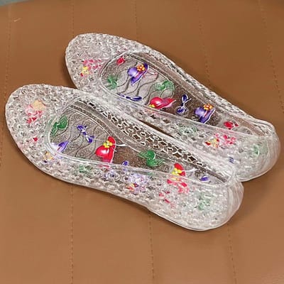 Dames Sandalen Pailletten Platte Dames Sandalen Dames Strand Jelly Schoenen Damesschoenen Sandalias De Mujer Transparante Platte Sandalen 38 gray