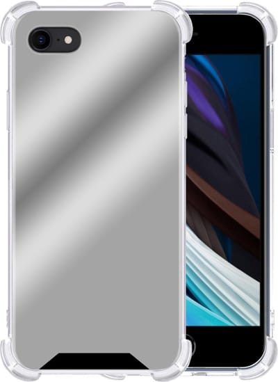 Hoesje - Geschikt voor Apple iPhone SE (2022) - Sterk & Shockproof - Siliconen Case - Back Cover - Telefoon Hoes Shock Proof - Telefoonhoesjes - Zilver