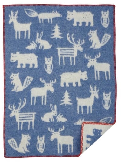 Klippan wollen wiegdeken -Forest blue- 70X90 cm