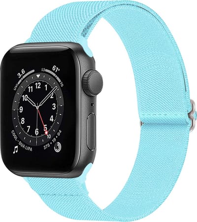 Bandje Geschikt Voor Apple Watch Bandje 42/44/45/46 mm Nylon Polsband Met Gesp - Horloge Bandje Geschikt Voor Apple Watch 1-11 / SE - 42/44/45/46 mm Bandje Stof - Lichtblauw