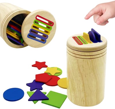 Montessori houten stokjes speelgoed voor 3 jaar - 8 kleuren sorteerspeelgoed - Natuurlijk houten peuter sensorisch matching spel - Verjaardagscadeau voor jongens en meisjes