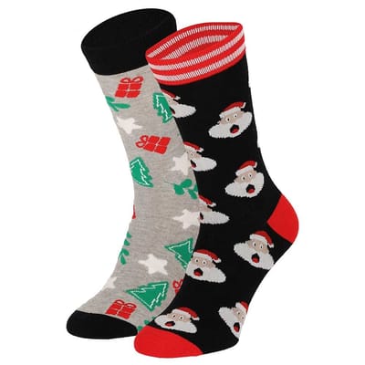 Apollo - Kerstsokken heren in kerstbal - Grijs - Maat 41/46 - kerstsokken heren maat 40-46 - kerstsokken mannen