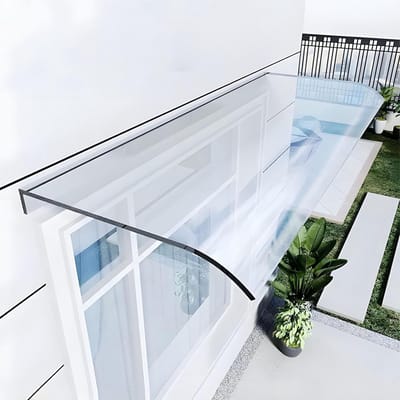 Buitendeur Luifel - Regenscherm Terras - Bescherming Buiten - Sterk Polycarbonaat - 40 x 60 cm - Transparant