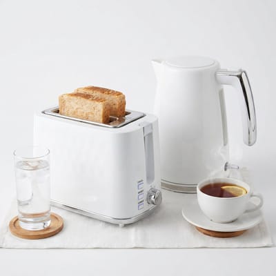 ECTEATOY® Waterkoker & broodrooster set wit - 1,7 liter, 2200 W met thermostaat - 7 bruiningsstanden voor 2 sneetjes