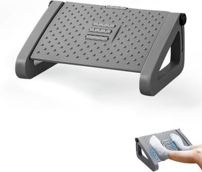Verstelbare Voetensteun - Ergonomische Steun - Werk Comfort - 6 Hoogte standen - 41 x 27 x 19 cm - Zwart