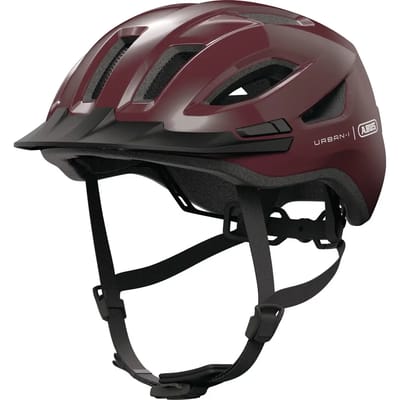 Fietshelm ABUS URBAN-I 4.0 chestnut red S - 51-55 cm - rood - Geschikt voor gebruik op elektrische fietsen - stadsfietsen - 250 g