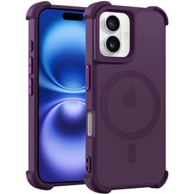 Coverzs matte Shock case met MagSafe geschikt voor iPhone 16 Plus (paars) - shockbestendig, MagSafe, premium bescherming, duurzaam