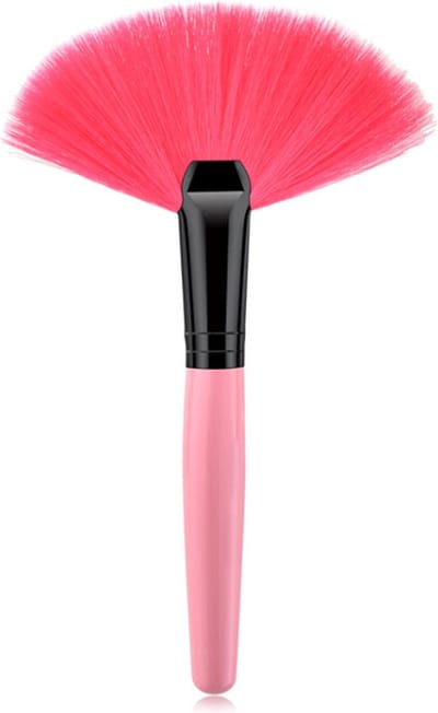 Grote fan brush / waaier kwast | roze