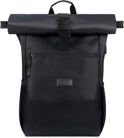 Duurzame Rolltop Rugzak voor Laptop tot 17,3 inch met USB-Oplaadpoort - Waterdichte Antidiefstal Rugzak voor School en Reizen