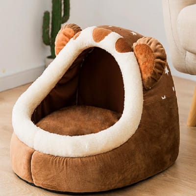Niche pour chien Niche pour chat Semi-enclos Hiver Chaud Quatre Saisons Universel Tapis de lit Teddy Petit Moyen et Grand Chien Fournitures pour animaux de compagnie black