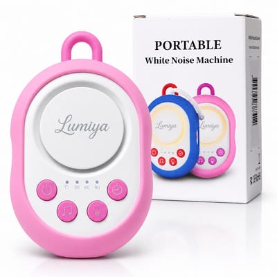 Lumiya Portable White Noise Machine Baby - Witte Ruis Apparaat - Rustgevende Geluiden - Roze