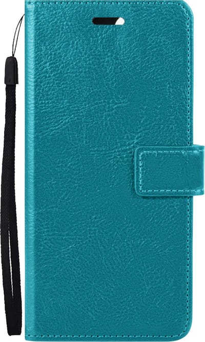 Hoes - Met Pasjeshouder - Geschikt voor Apple iPhone 14 - Luxe Bookcase Portemonee - Flip Case - Kunstleer Book Case - Flipcase - Book Cover - Walletcase - PortemonneeHoes - Turquoise