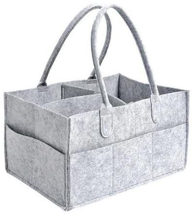 Opvouwbare Luier Organizer voor baby's - Draagbare Luiercontainer in Grijs, Perfect voor Luiers en Baby Essentials