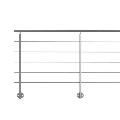 Kordo - Balustradeset voor zijmontage - Prestio - Grijs aluminium - 2 m