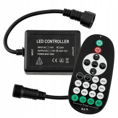 Odaily LED Dimmer met Afstandsbediening voor Prikkabels – 750W – IP65 Waterdicht - Timerfunctie - Dimmer voor Lichtsnoeren en Lichtslingers