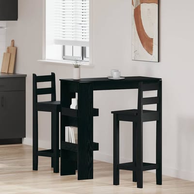 vidaXL - Muur - Bar - Tafel - 102 - x - 45 - x - 103,5 - cm - Bewerkt - hout - Zwart - Eiken