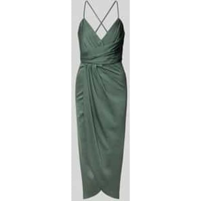 Cocktailjurk van satijn met wikkel-look