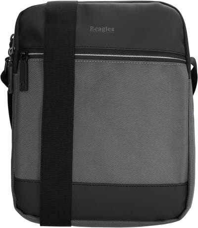 Beagles Leon Crossbodytas - Geschikt voor Kleine Tablet - Antidiefstal - Dames Heren - Voorvakken - Verstelbare Band - Reistas - Schoudertas - Grijs