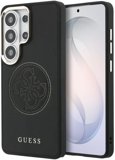 MagSafe hoesje voor Samsung Galaxy S26 Ultra S948, Guess, Geperforeerd Logo, Zwart